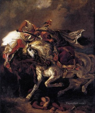 ウジェーヌ・ドラクロワ Painting - ジャウールとパシャの戦い ロマンティック ウジェーヌ・ドラクロワ